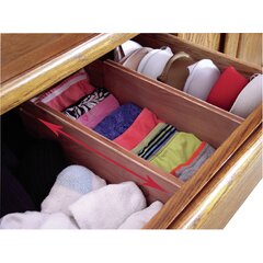 KitchenEdge Adjustable Bamboo Kitchen Drawer Organizer for Utensils and Junk, Expandable to 28 Inches Wide, 9 Compartments