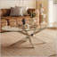 Table basse ovale en verre avec pieds argentés, incassable et durable, pour les salons modernes-133601361