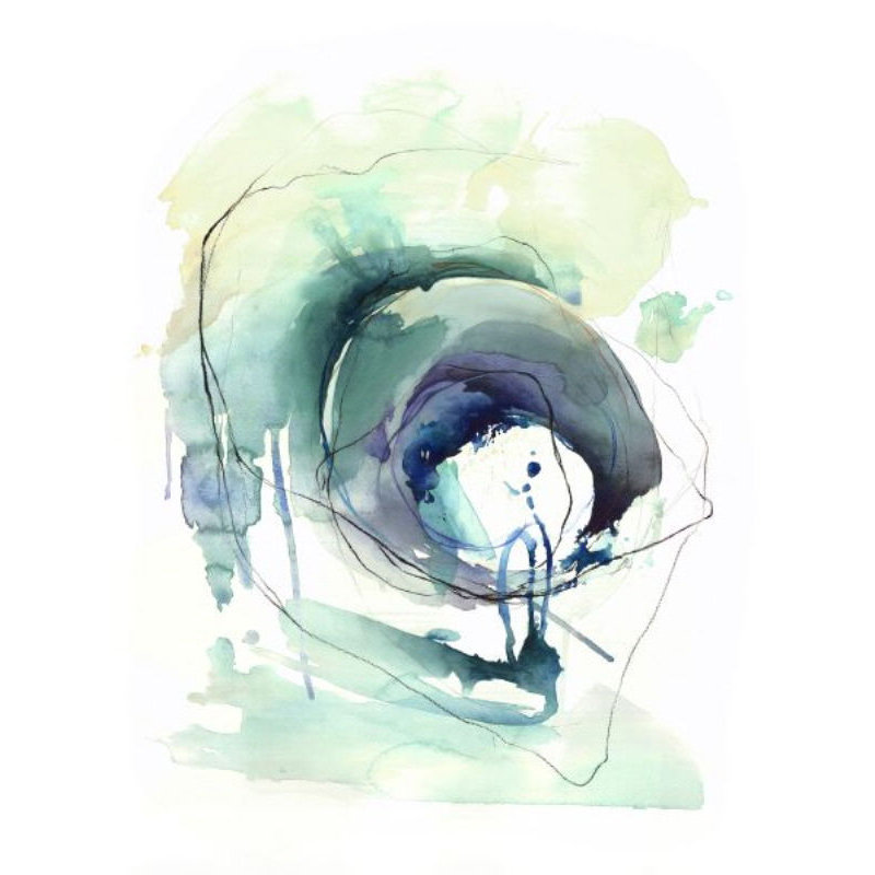«Ocean Voice I» par L. Bodine - impression sur toile tendue, Couche de verre, H 32 po x l 24 po x 1,5 po