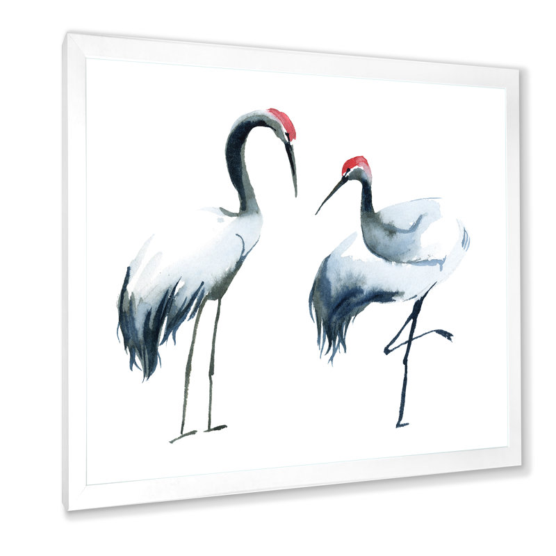 Deux ombrelles noires et blanches - Peinture sur toile encadrée, H 30 po x l 30 po x P 1 po, Cadre blanc