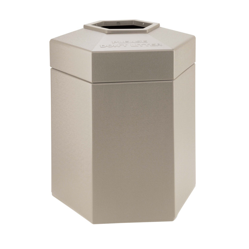 Poubelle 45 gallons PolyTec, Beige