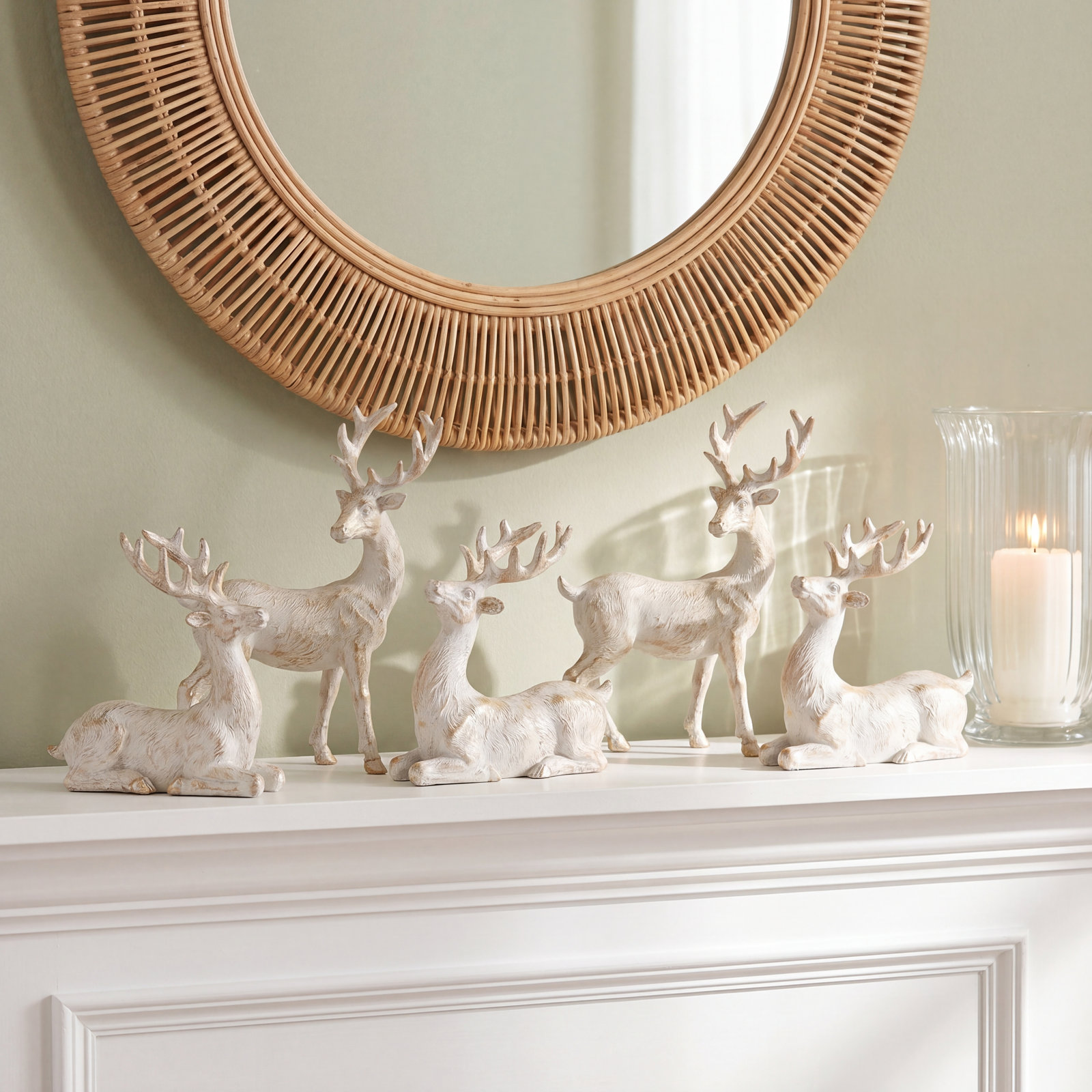 6-Piece Brushed Gold Reindeer Accent Set