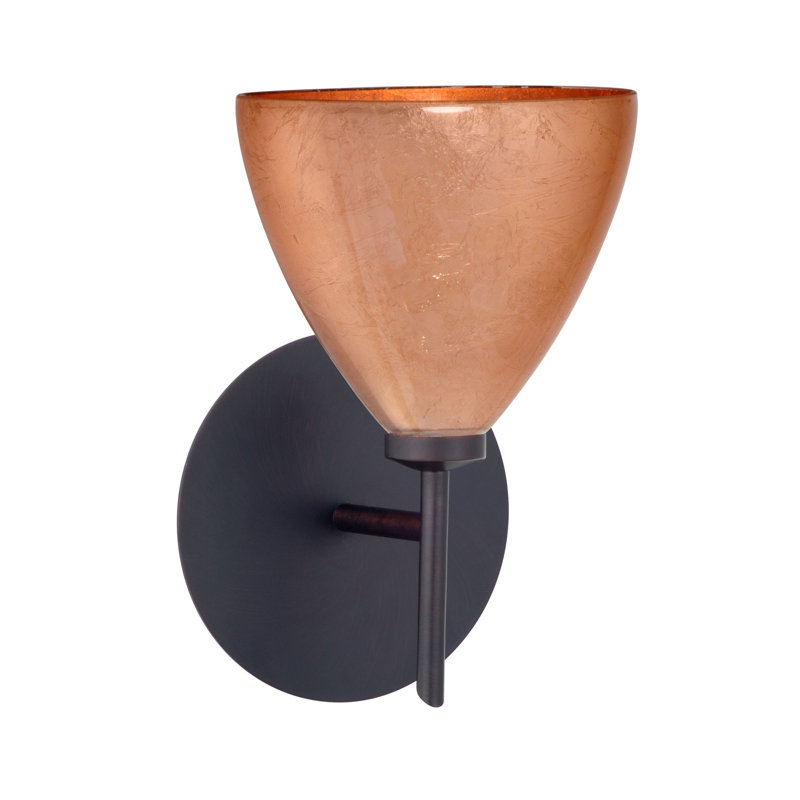 Mia Armed Sconce, Bronze, Marble Grigio, Incandescent