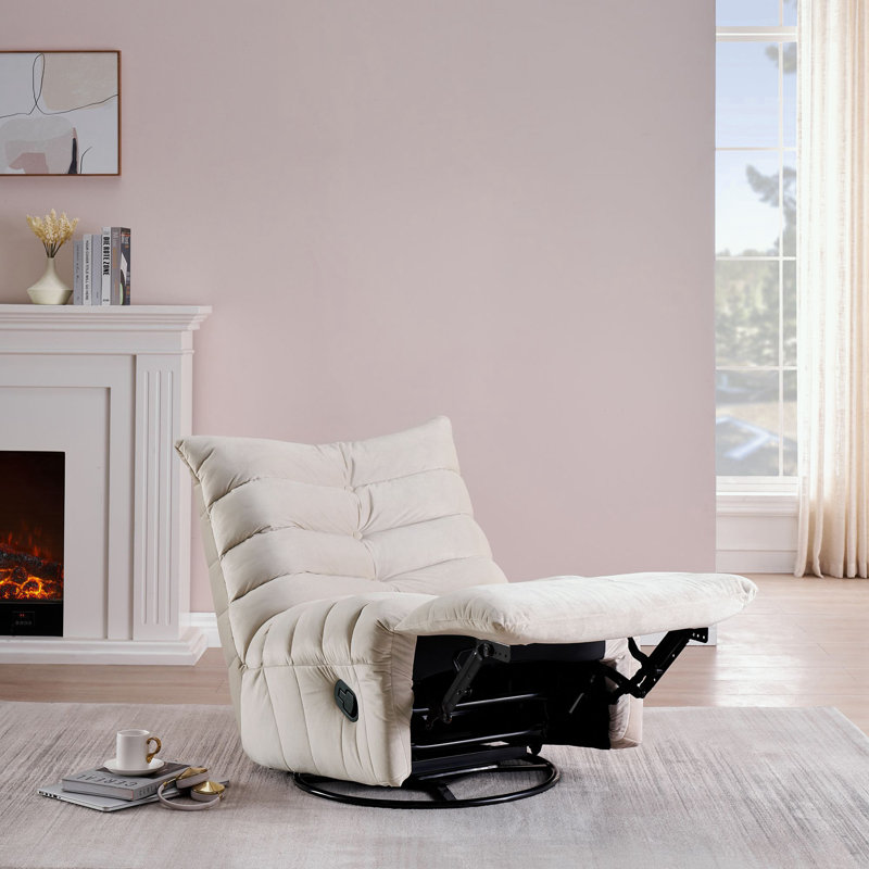 Chaise longue en velours Namra, Beige