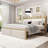 Axyl Bed Frame with 2 Storage Drawers, LED Bed Frame with 2-Tier Storage Headboard&Charging Station, Metal Platform Bed Frame, No Box Spring Needed-1118815816-1118815810