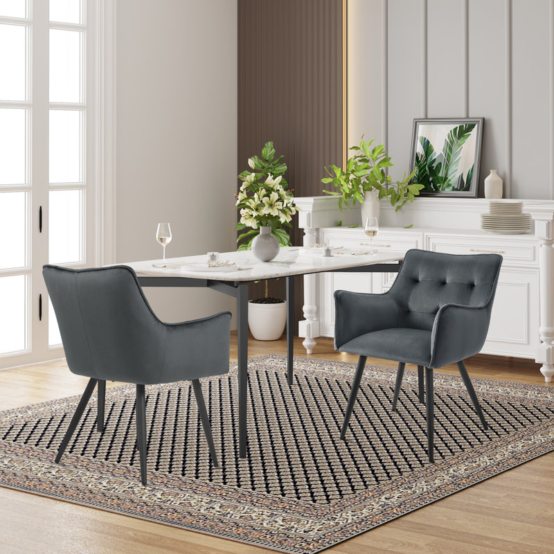 Paulinus Velvet Armchair, Dark Grey