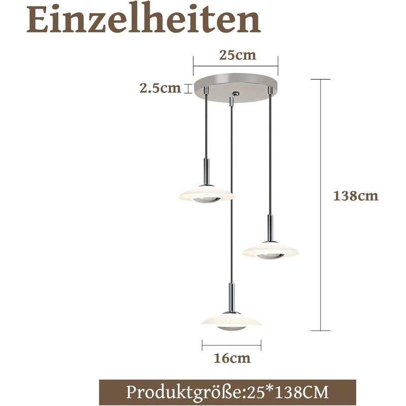 - Light Stainless Steel LED Pendant