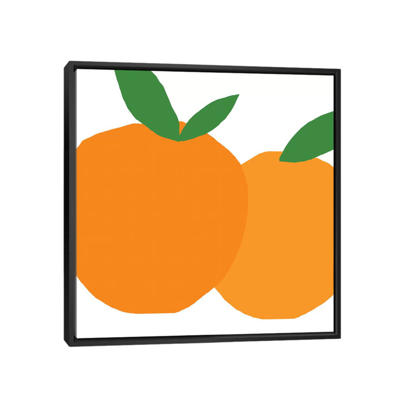 Oranges - reproduction d'art, H 12 po x l 12 po x P 1,5 po, Toile encadrée noire
