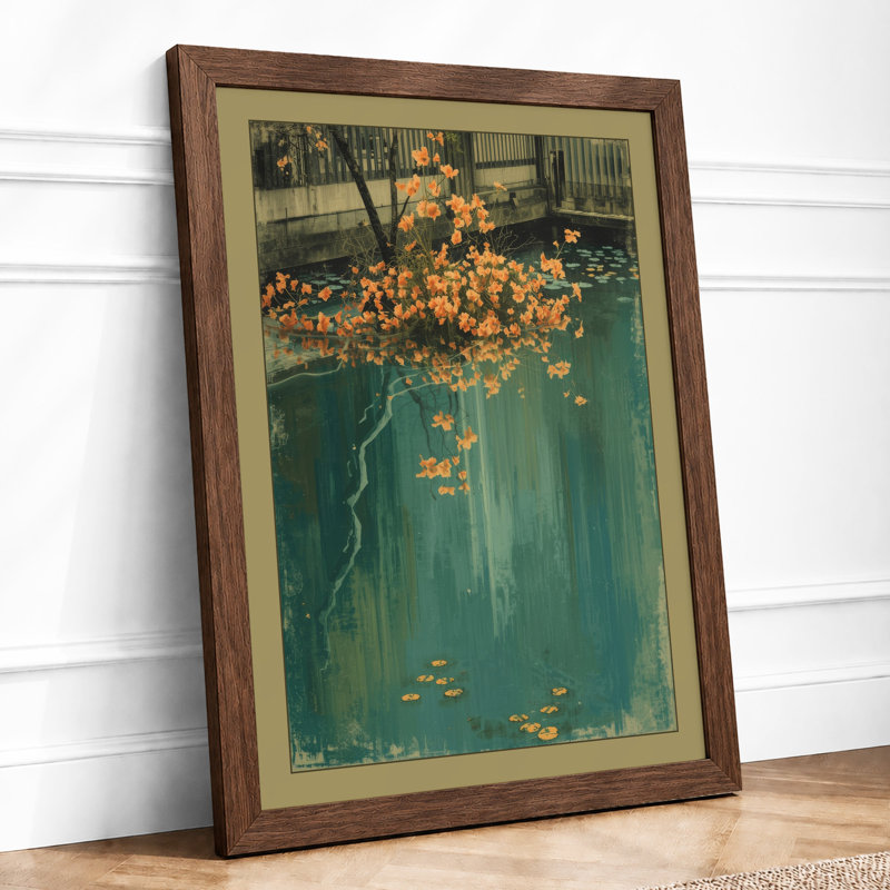 Blooms Against Decay Botanical - Framed Print, A2 - 59.4 x 42.0 cm, Walnut