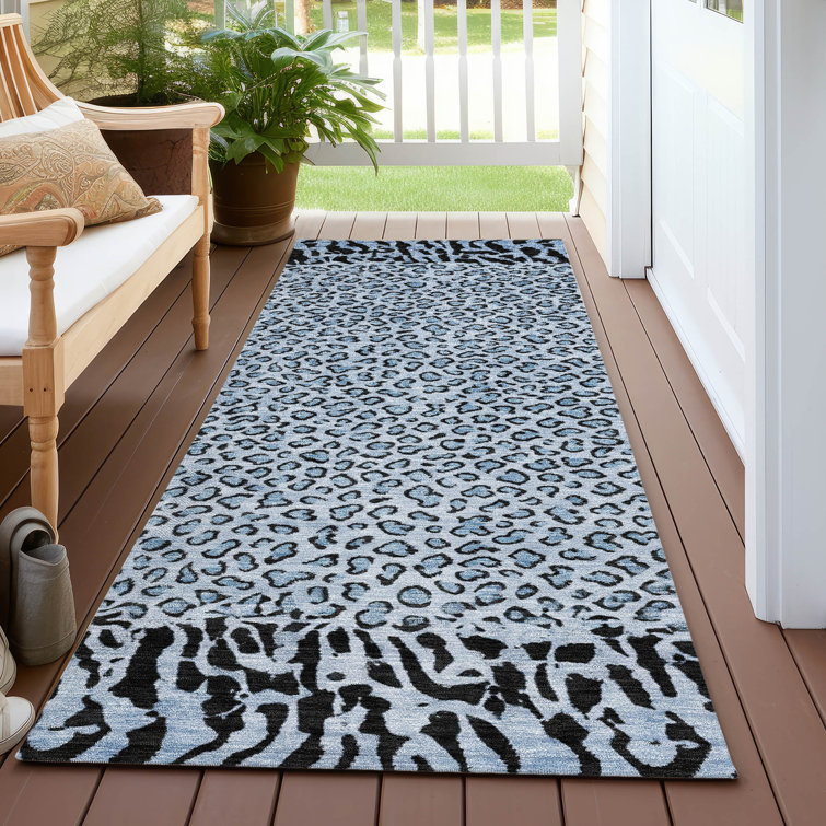 Machine Washable Indoor/Outdoor Claudian ACN1230 Blue Rug