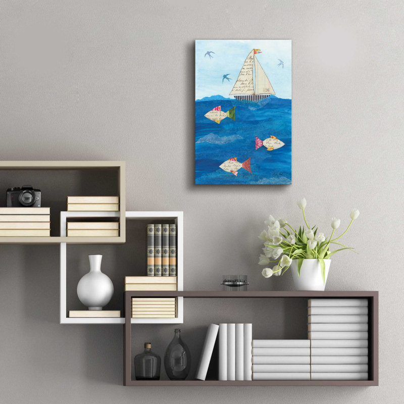 «Sailing Together II» par Courtney Prahl, art mural en verre acrylique, H 24 po x l 16 po x P 0,2 po