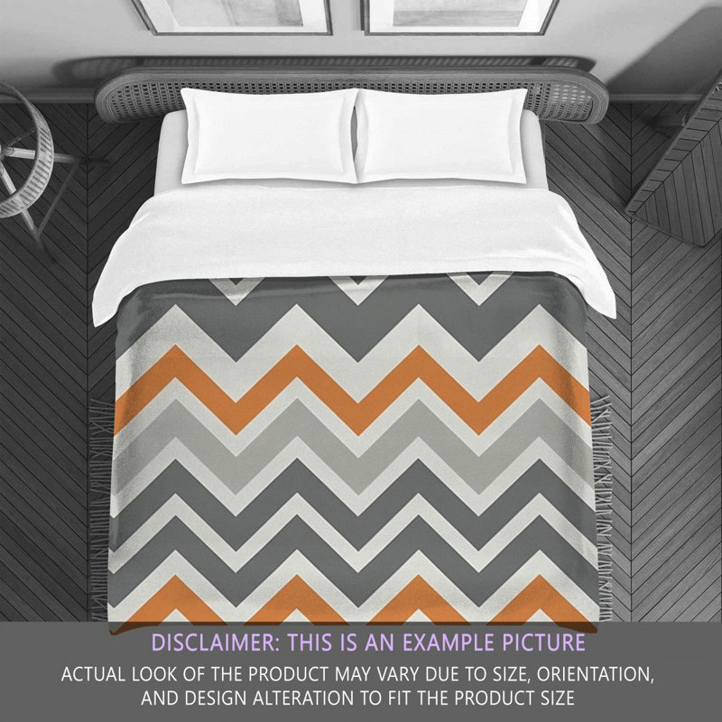 Chevron Comforter, King Comforter, Gray/Orange