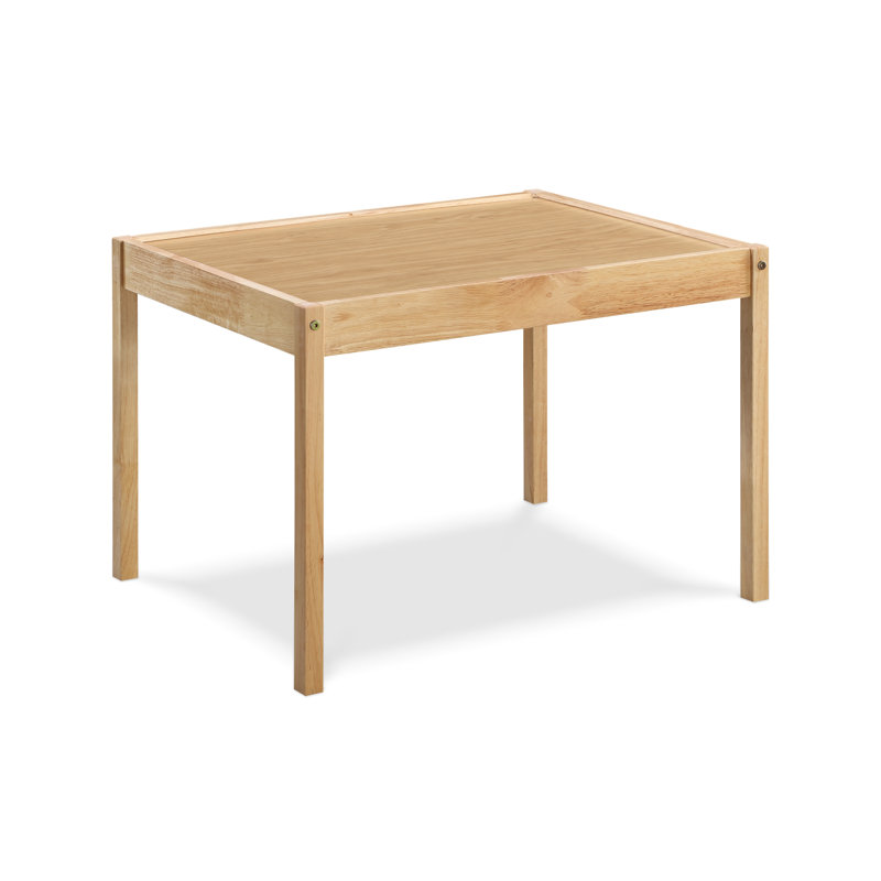 Natural Solid Wood Kids' Table and Chair Set - 3 Pieces