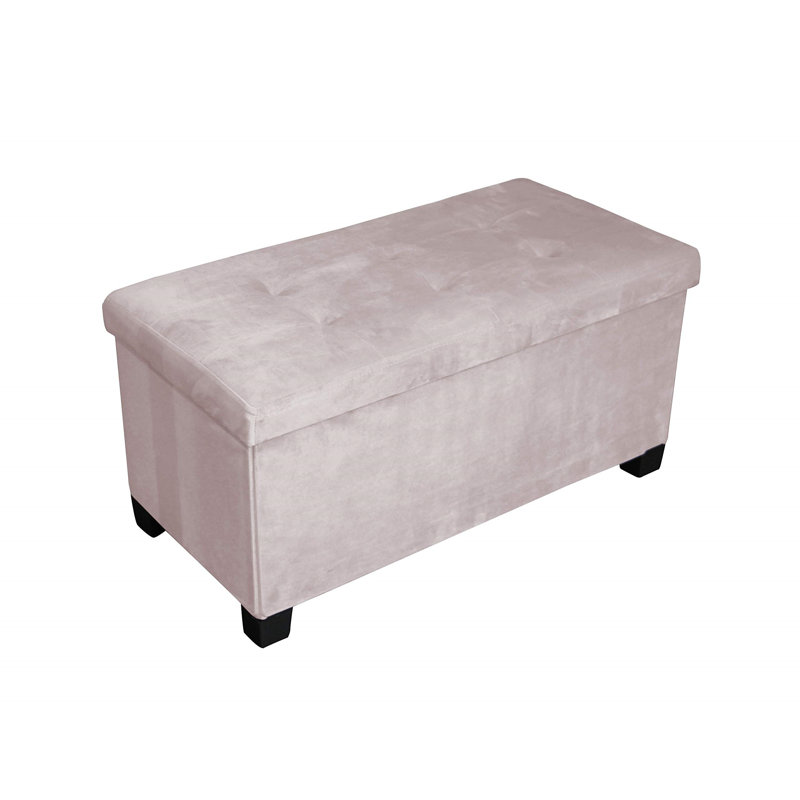 Agerton Flannel Storage Bench, Pink