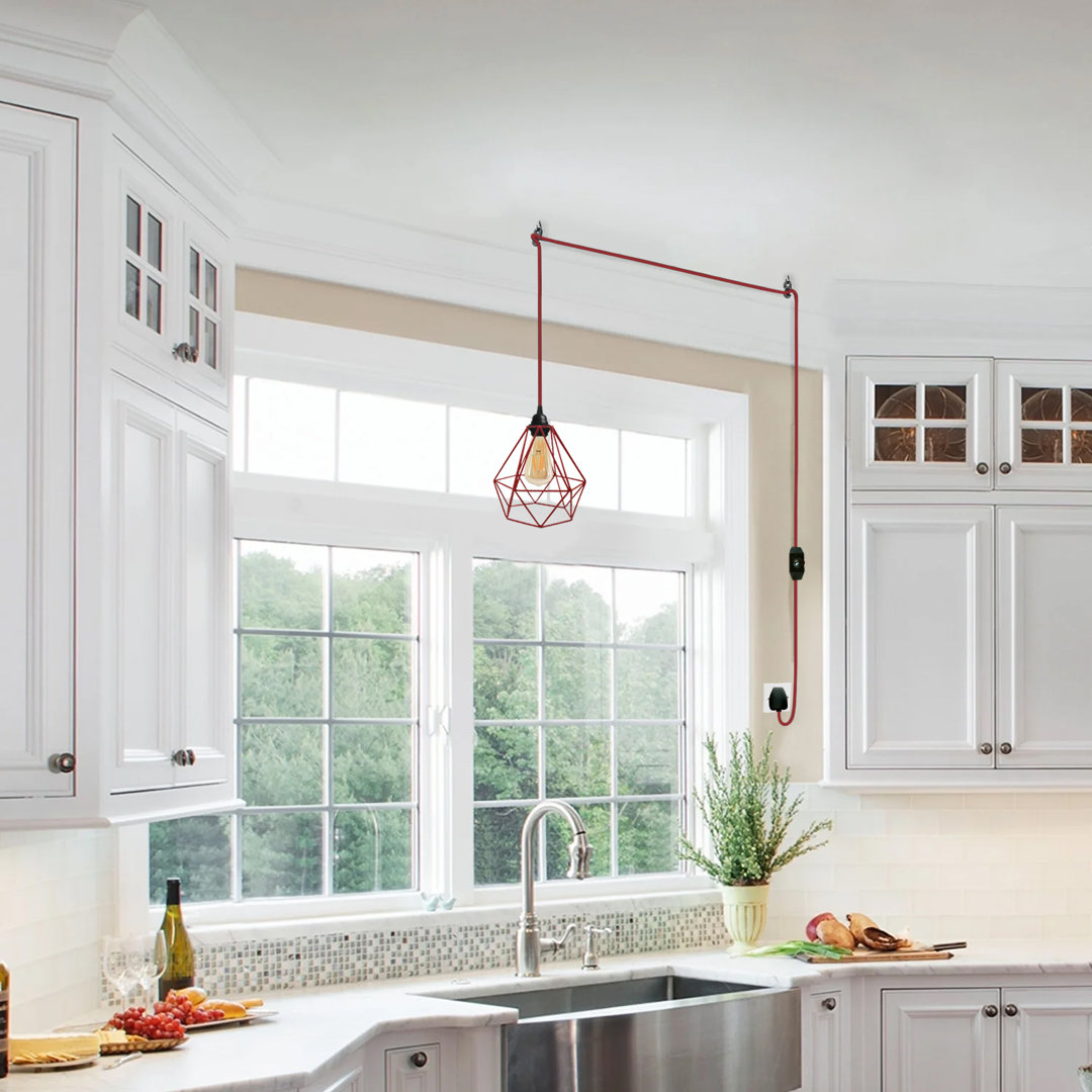 Peggie 1-Light Gold Geometric Pendant Light – Modern Ceiling Hanging Fixture by Fairmont Park