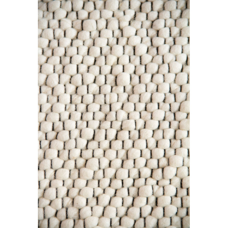 Amsterdam Wool Hand Woven Area Rug, Cream coloured, Runner 70 x 140cm