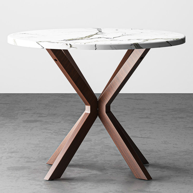 Table de salle à manger ronde 40 "Breshia, Noyer