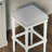 White 31-Inch Square Bar Stool, 1 Count