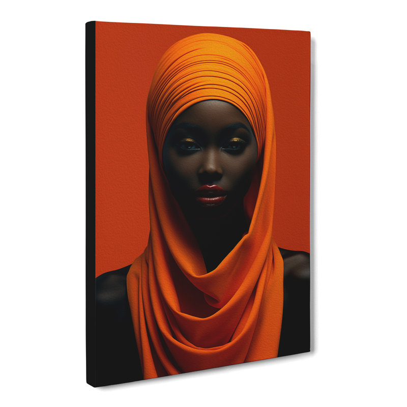 African Woman Minimalism - No Frame Print, 50cm H x 35cm W x 3cm D