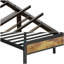 Structure de lit en lin Kewarra avec lattes de bois et espace de rangement-683666460-683666463