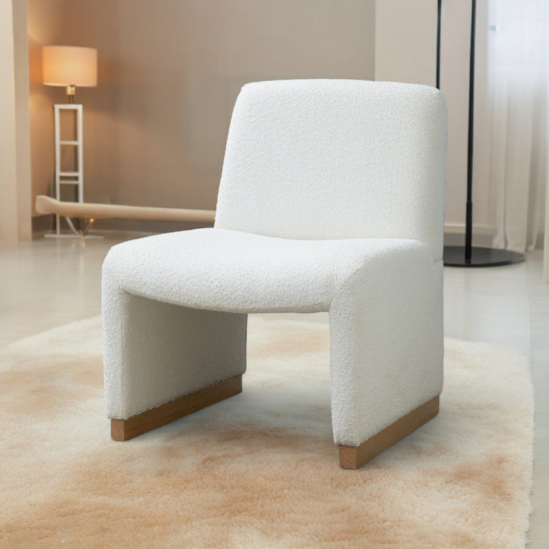Mackinnley Upholstered Side Chair, White Polyester