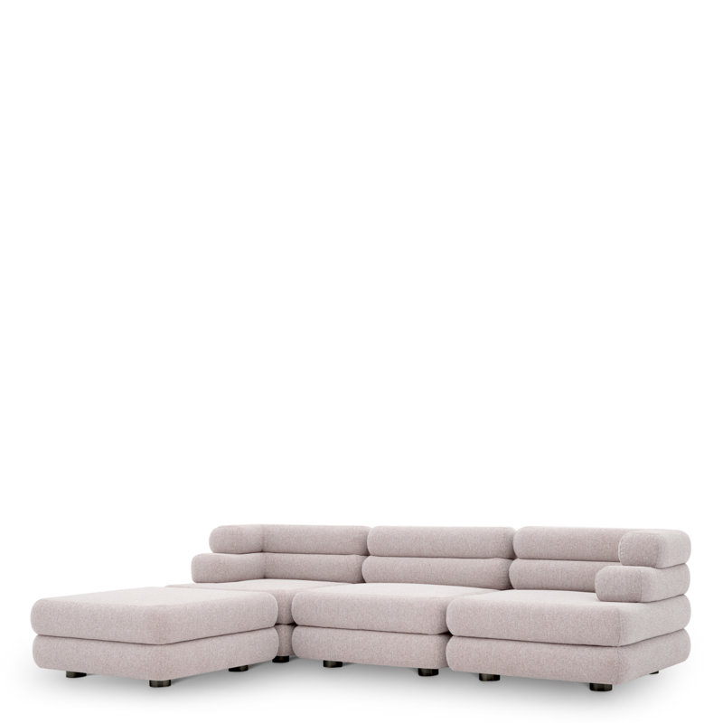 Outdoor Modular Sofa Malaga mauritius light grey - Ottoman