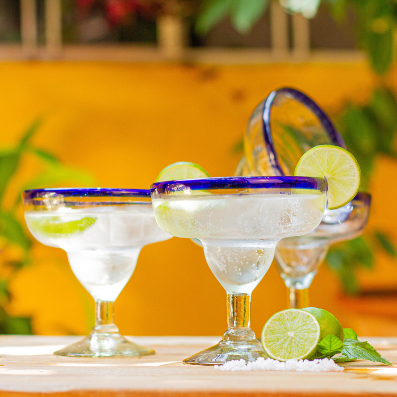 Ensemble de 4 verres soufflés à la main Margaritas