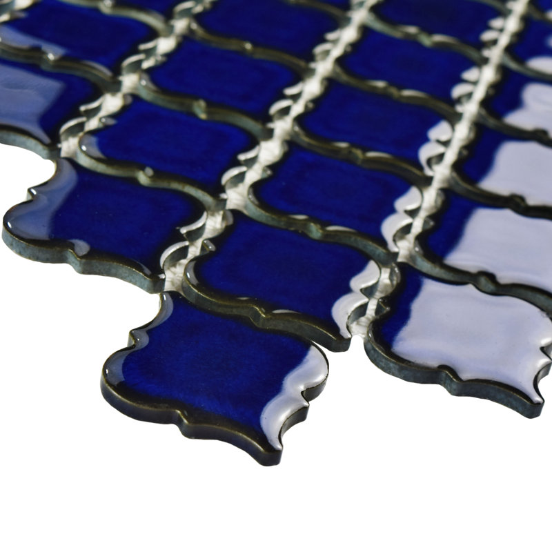 Hudson Tangier Blue Eye 12-3/8 in. x 12-3/8 in. Porcelain Mosaic Floor and Wall Tile
