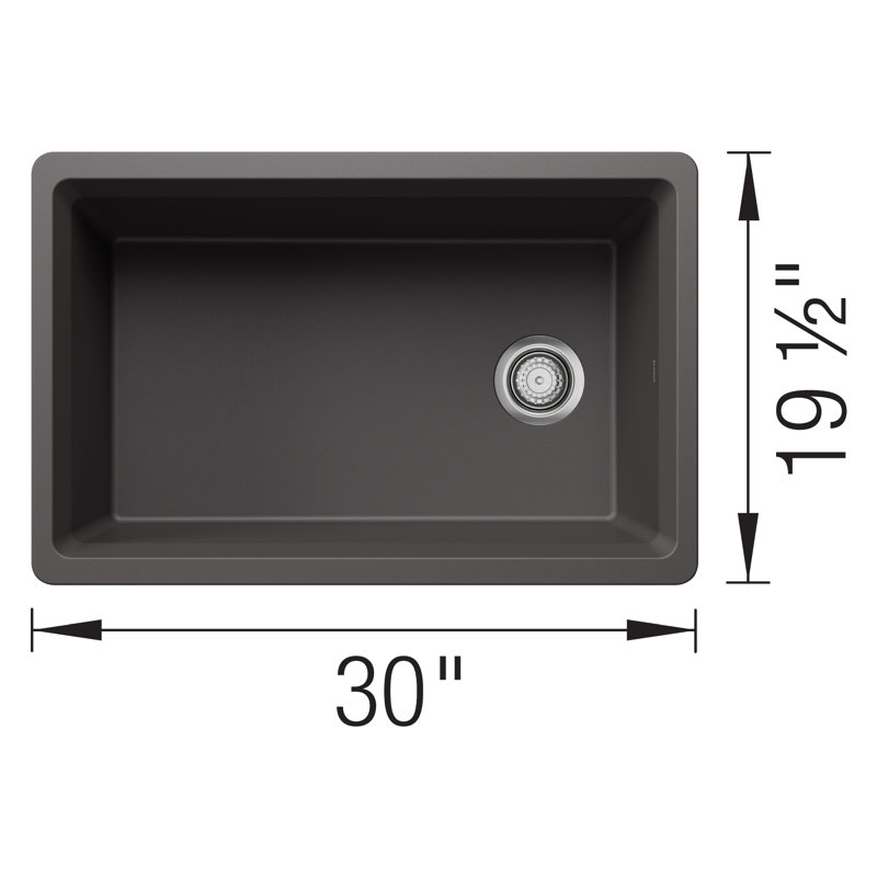 Inteos SILGRANIT 30" Single Bowl Reversible Undermount Workstation Kitchen Sink - White, Cinder