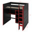 Lit mezzanine double avec bureau, lumières RVB, garde-robe et compartiments de rangement-1876614758