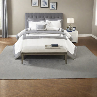 Luxurious Grey Bedding Sets, Polyester Comforter & Quilt, Hotel Style