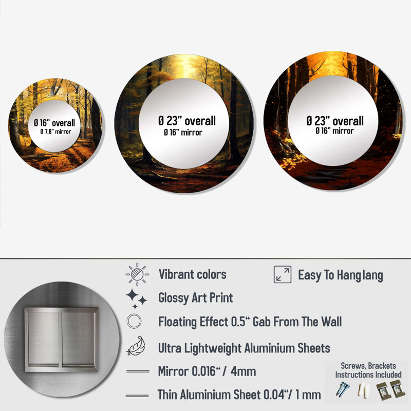 Elliahna Metal Round Mirror