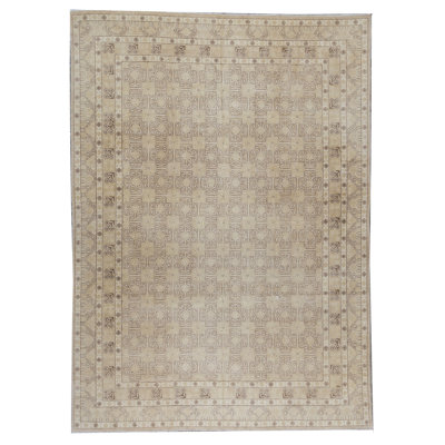 Hand-Knotted High-Quality Beige Area Rug