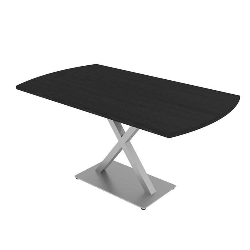 Table de conférence Pavert Arc, H 30 po x l 60 po x P 36 po, Cyprès noir, Argent