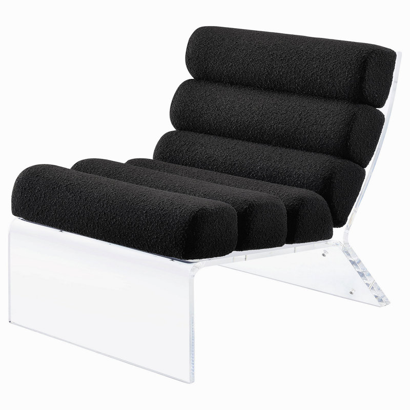 Chaise sans accoudoirs en acrylique Freeman, Noir
