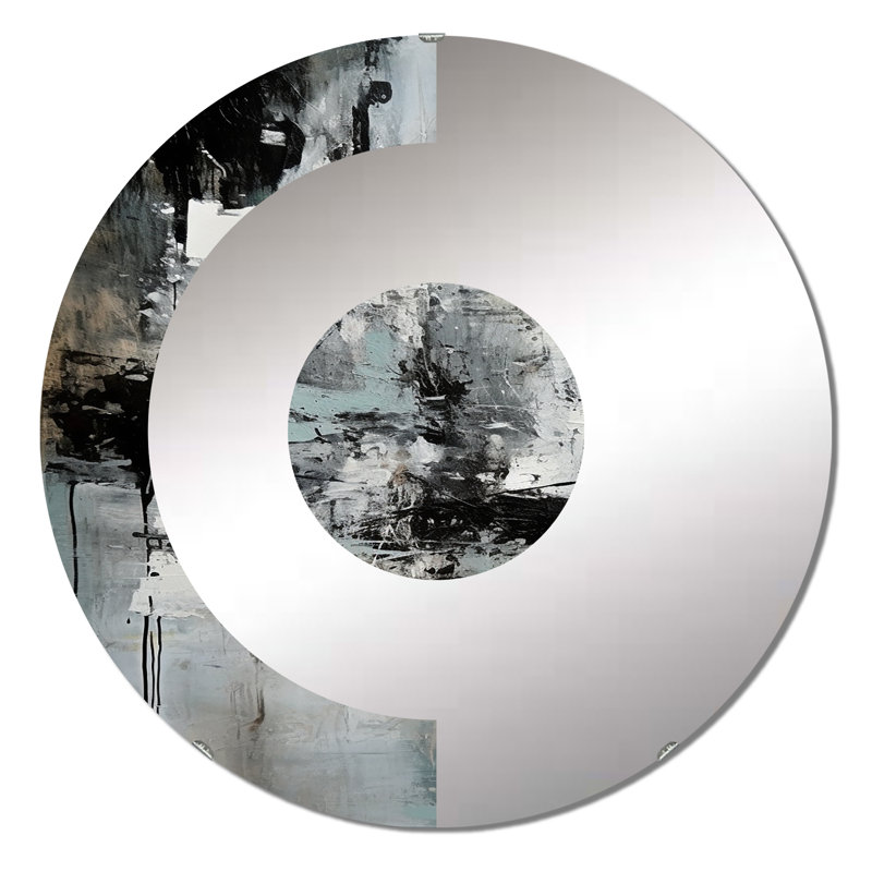 Gilsum - Miroir mural demi-cercle, 23,6 po x 23,6 po