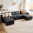Tienna 6 - Piece Upholstered U-Shaped Modular Sectional Couch with Under Seat Storage-95972947