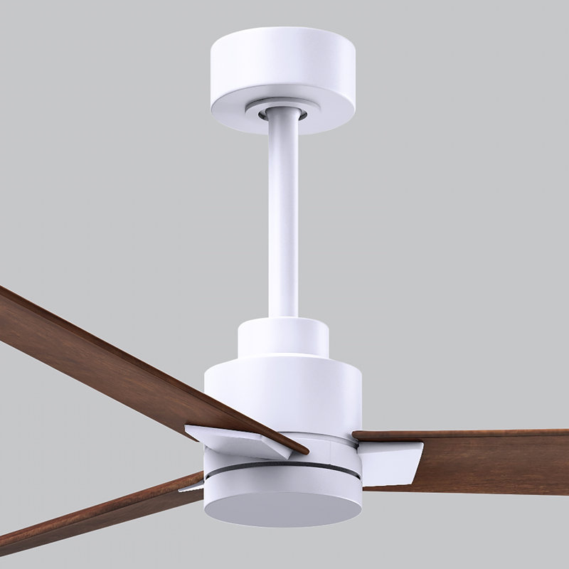 Ventilateur de plafond Alessandra, Noyer, Blanc mat