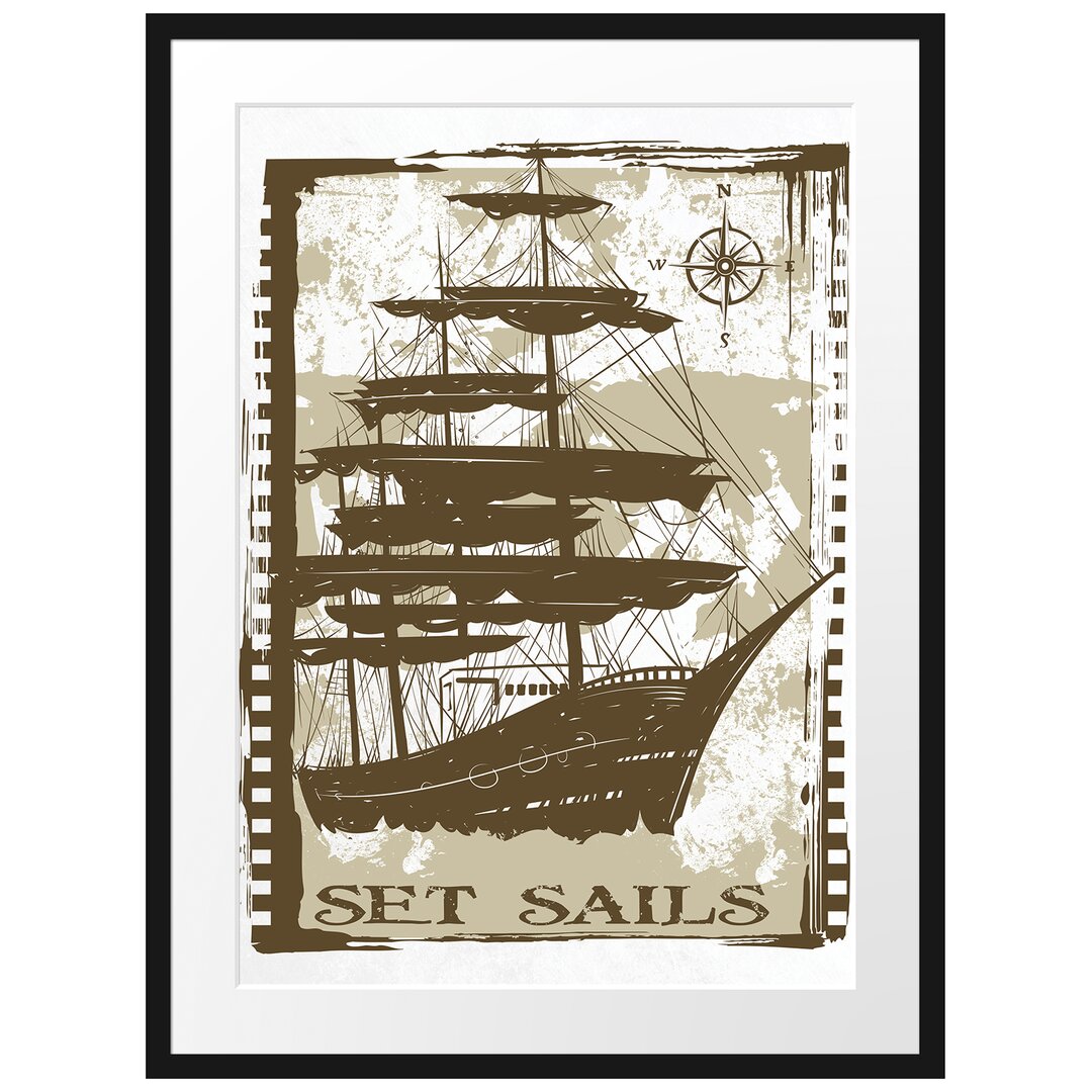 Gerahmtes Poster Set Sails White Leinwand