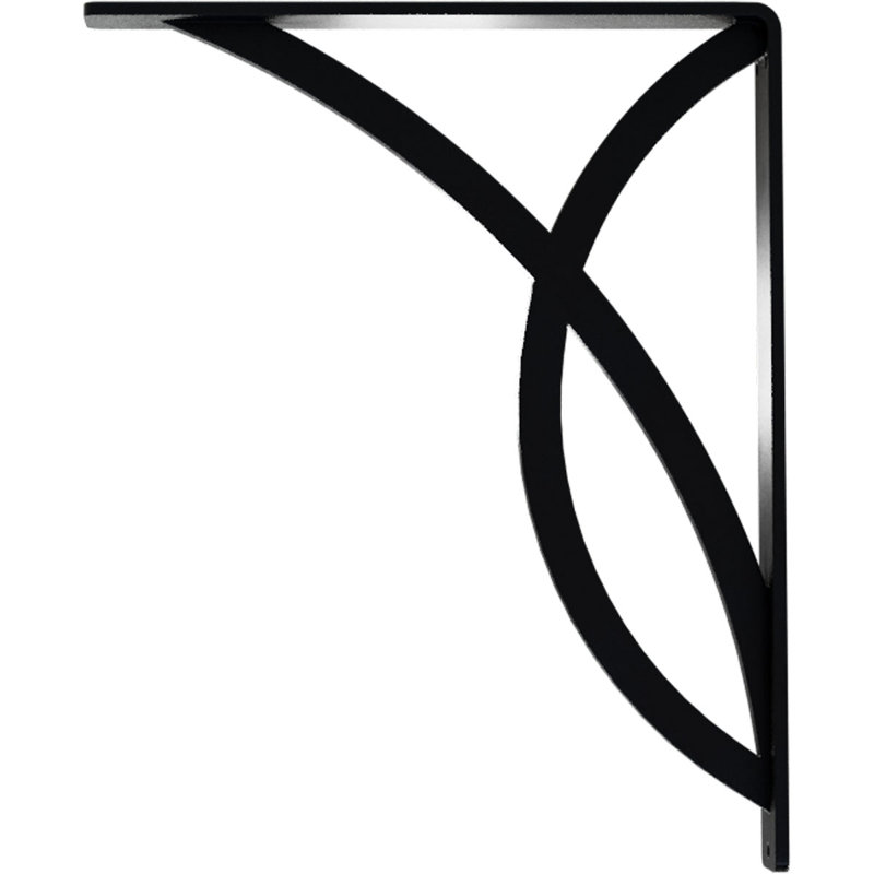 Miller Wrought Iron Bracket, 12" H x 1.5" W x 10" D, Black