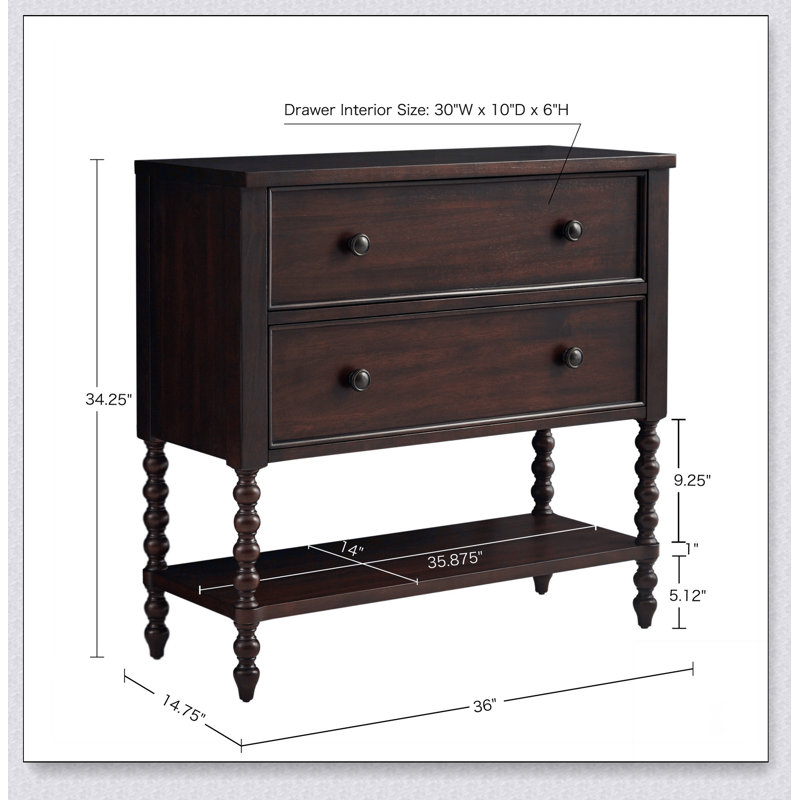 Commode d'appoint 2 tiroirs, Brun marocain