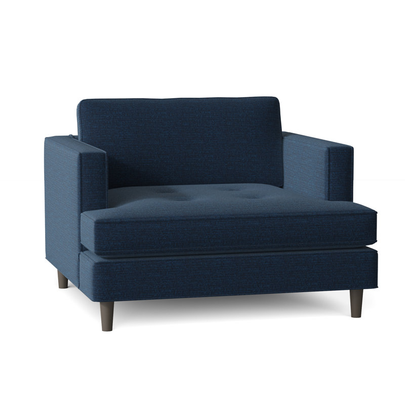 Chaise avec accoudoirs touffetée en polyester 41 po Burkouer, Vibe Solitude Chenille