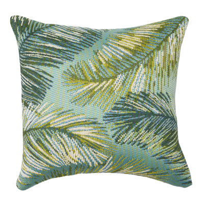 Marina Palm Border Indoor/Outdoor Floral Square Throw Cushion