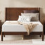 Structure de lit plateforme Mid Century en bois massif avec support en lattes de bois, noyer noir-1904663217-1904663219