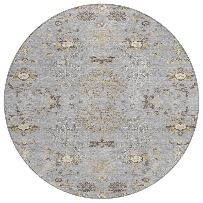 Doris Gray Washable Indoor-Outdoor Rug - , 2'6" x 3'10"