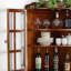 Armoire de coin en bois massif brun