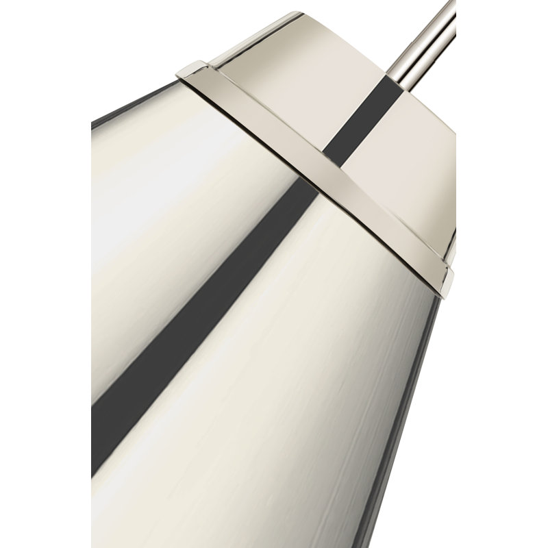 Haveman 1-Light Dimmable Adjustable Length Pendant, Polished Nickel, 27" H x 24" W x 24" D