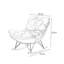 Chaise berçante nordique en tissu simple moderne-101075125