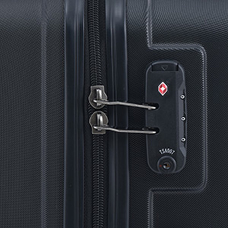 Ensemble de 3 valises rigides en ABS avec serrure TSA et roulettes, Black
