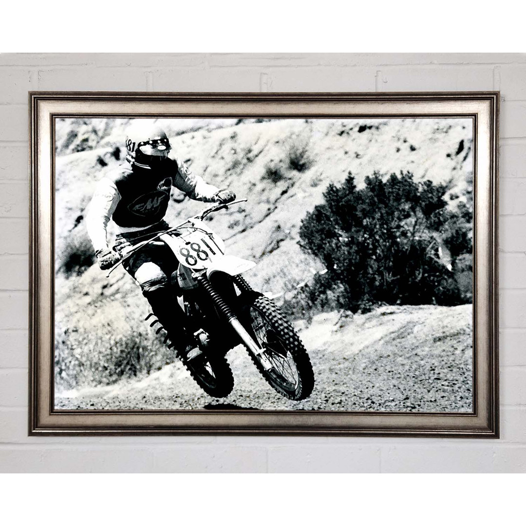 Motorcross Retro Race - Einzelne Bilderrahmen Kunstdrucke